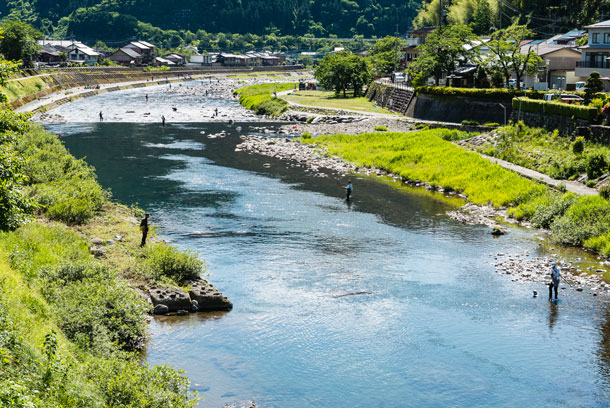 Fishing along the Yoshida River